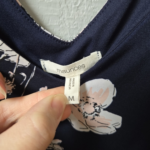 Maurices Medium Blue Floral Stretchy Summer Dress - Picture 6 of 6